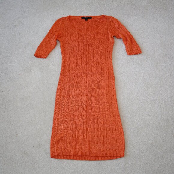RALPH LAUREN KNIT SILK DRESS ORANGE SIZE S - Picture 4 of 5